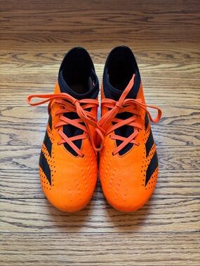 Adidas Bright Orange Predator Soccer Cleats Size US 4.5 with Black Accents